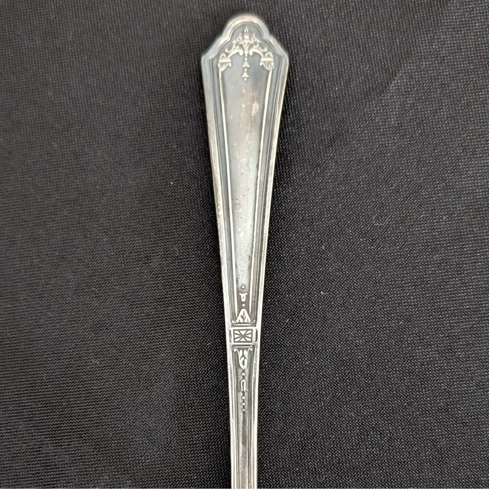 Antique William A. Rogers‎ Silver Overlaid Gravy Ladle Sauce Spoon Etching
